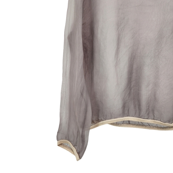 Mike & Tod Women's 100% Silk Long Sleeves Sheer Top - M - Picture 4 of 6